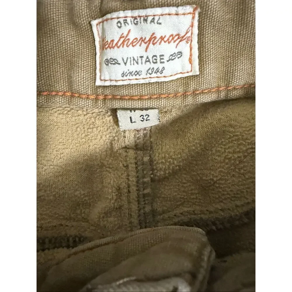 Weatherproof Vintage Fleece Lined Work Pants Men’s 40 X 32 Brown Vintage Regular